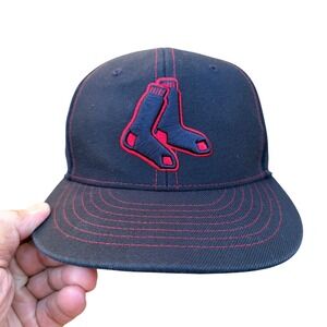 Vintage Boston Red Sox Twins Enterprise Fitted Hat Blue Stitching MLB 7 1/8